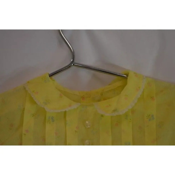 Vintage Yellow Floral Pattern Girls' Dress - Picture 4 of 7